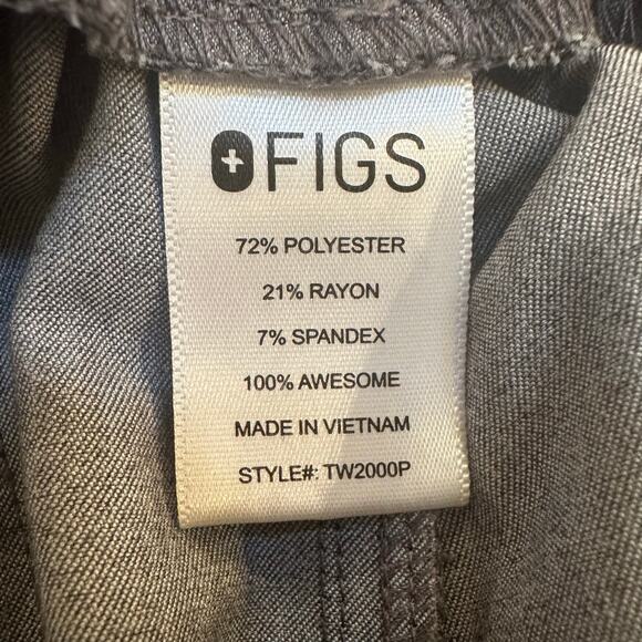 Grey FIG Scrub Pants sz Small Grey Straight leg scrubs Yola Skinny Scrub Pants - Picture 5 of 10